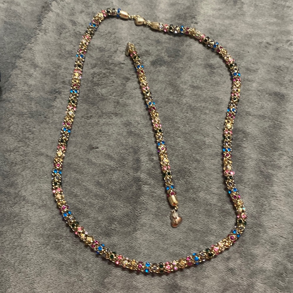 Betsy Johnson multi colored necklace and bracelet!!
